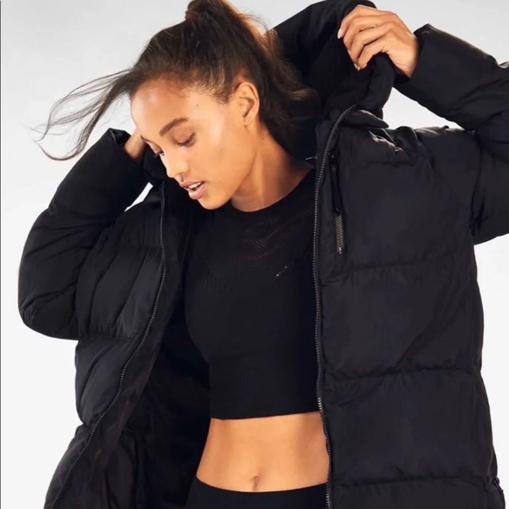 Black Fabletics Puffer Coat Sz L